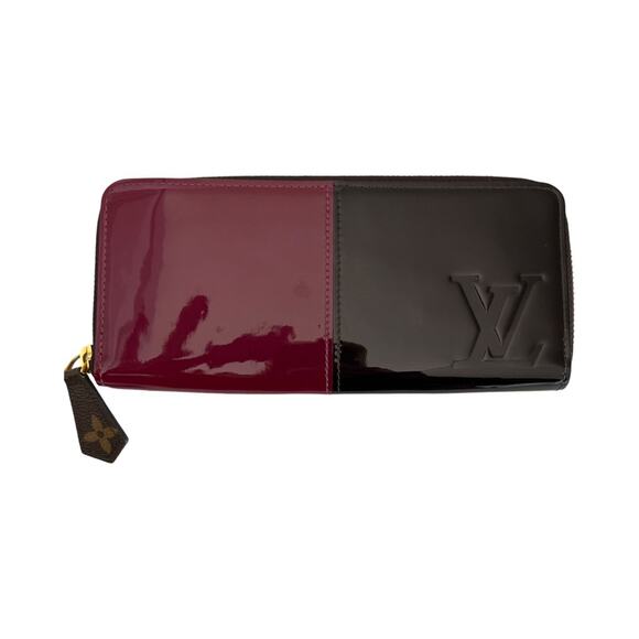 Louis Vuitton Vernis Clemence Wallet Magenta Brown Patent Leather With Dustbag - Picture 4 of 15